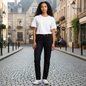 Five Four Straight Jeans Button Fly Navy Denim Womens 33 NWT